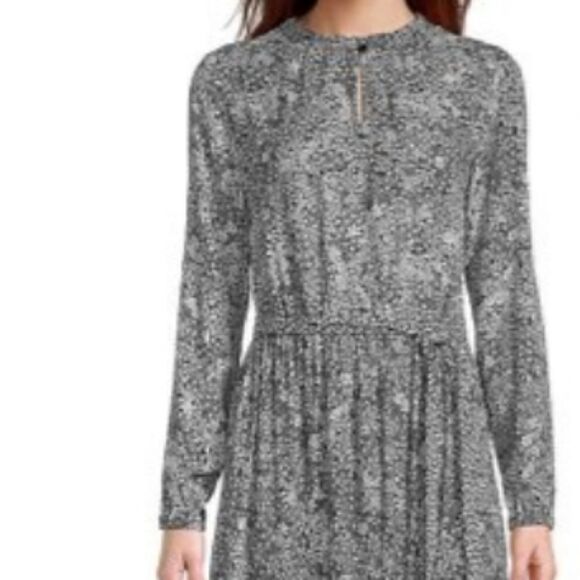 LOFT Keyhole-Neck Tiered Midi Dress - Women size 8 - Picture 5 of 7